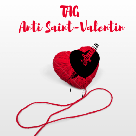 Illustration TAG Anti Saint-Valentin, coeur, poignard, pelote laine