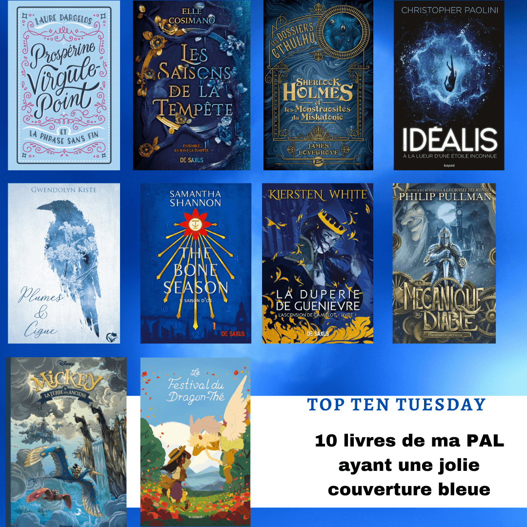 10 livres de ma PAL ayant une jolie couverture bleue – Top Ten